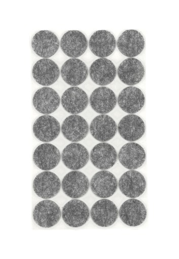Samolepiace plstené podložky, sivá ⌀ 20mm, 28 ks