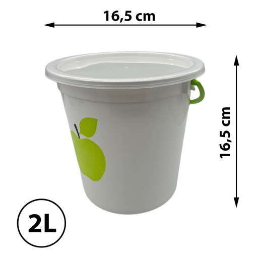 Plastové vedro na zber ovocia pre deti 2l s vrchnákom