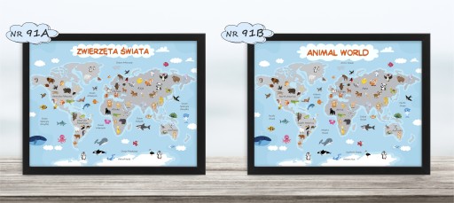 Zvieratá sveta pre deti Obrazový plagát 21x30