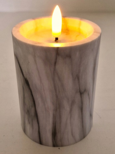 Dekoratívna sviečka na batérie 10 cm, farba Grey Marble, LED až 30 dní