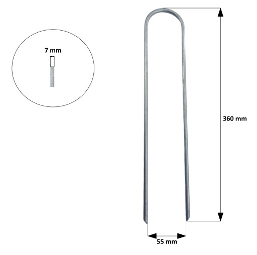 Kotviace kolíky na trampolínu, 7 mm drôt