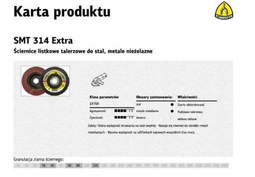 KONVEXNÉ KLAPOVÉ KOLESO s hrúbkou 125 mm. 40 KLINGSPOR SMT314