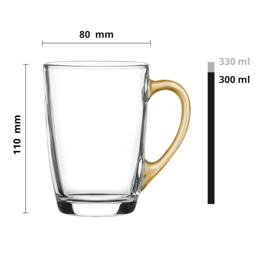 Ala's Glass Hrnček 300ml Zlatý klas