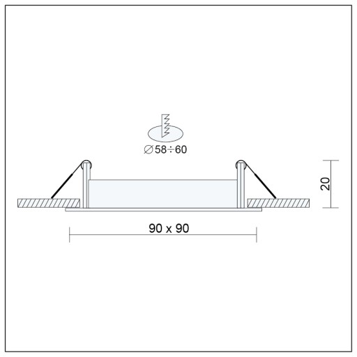 Halogénové svietidlo SQUARE GLASS BLACK + LED GU10 4W neutrálne