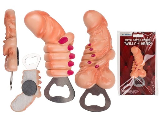 Kovový otvárač na fľaše na penis