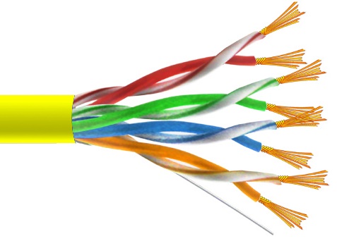 TWISTED PAIR UTP kat. 5e CU 24AWG ŽLTÁ LINKA NA METRE