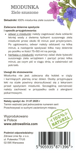 Pľúcnik sušená bylina 100% prírodná z Poľska 60 g