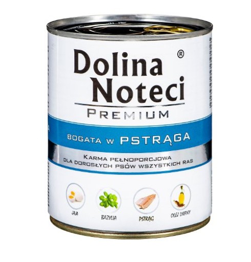 DOLINA NOTECI Premium bohaté na pstruhy Mokré krmivo pre psov v konzerve 800g