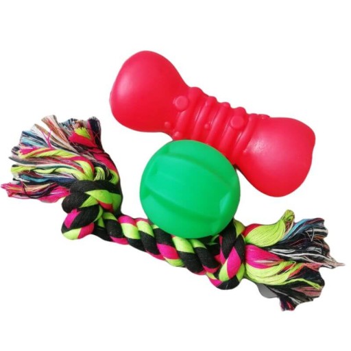 Pískacia hračka pre psov Squeaker Squeaker Lano Ball Bone Cube Hryzatko