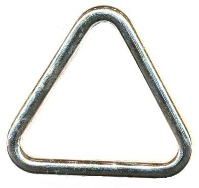 Koženkový kovový trojuholník 30/5 mm 5 ks