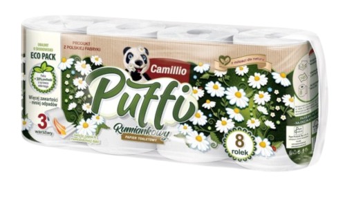 HARMANČEKOVÝ TOALETNÝ PAPIER BIELY CELULÓZOVÝ PUFFI CAMILLIO 8 VALCOV