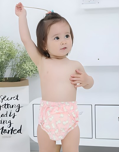 Tréningové nohavičky PRE DETI 9-13 KG PLIENKY NA NAUČENIE SA POČIHAŤ RUŽOVÉ - M