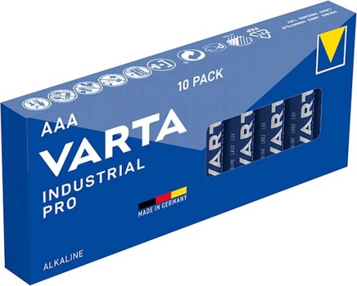 10x alkalická batéria Varta Industrial AAA (LR03)