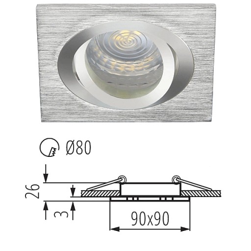 KANLUX Oczko Halogénové LED stropné svietidlo pohyblivé SEIDY GU10 10W strieborné