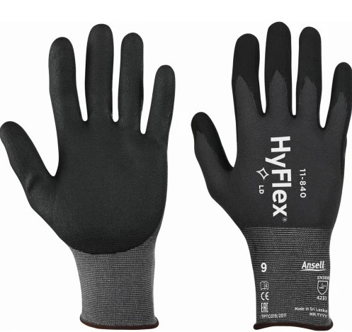 RUKAVICE PRESNÉ PRACOVNÉ RUKAVICE BEZ ŠVOV ANSELL HYFLEX 11-840 rok 9