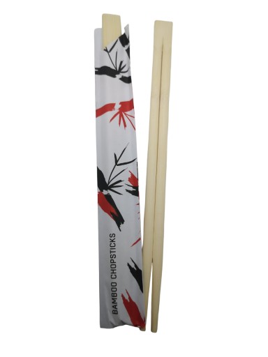 Bambusové paličky na sushi v bielej obálke, 21 cm, 100 ks.