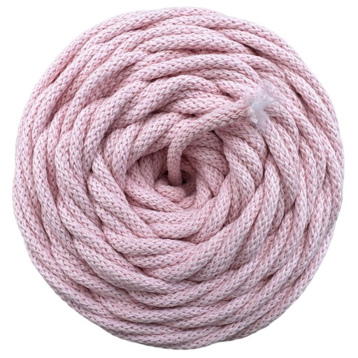 Splietaná bavlnená šnúra pre Macrame Candy Pink 5mm 100m