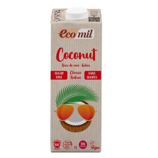 ECOMIL Klasický kokosový nápoj bez cukru BIO 1 l
