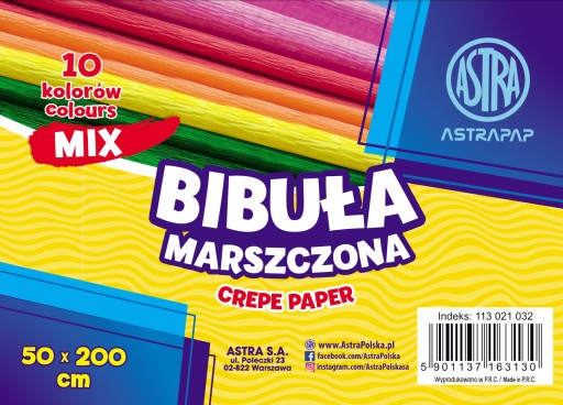 Kvalita Astra SET! CRIPPED Tissue Paper 10 farieb 50X200 WIDE!!