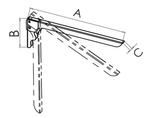 Skladacia podpera stola 280 mm