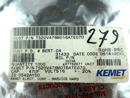 Tantal 47uF 20% 16V DC 10ks