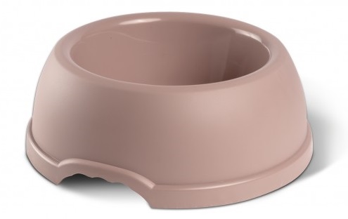 Plastová miska pre psov M, 0,6L, béžová, priem 19 cm,