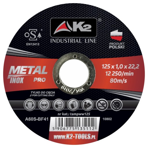 Ochranné kotúče na kov K2 125 x 1,0 x 22,23