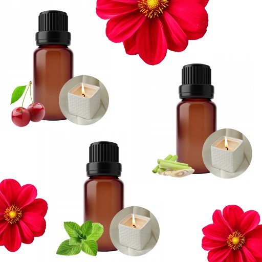 Vôňa na sójové sviečky, parafínový vosk, sada vonných olejov, 3 x 10 ml