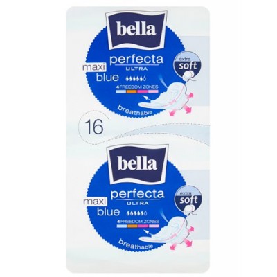 BELLA PERFECTA ULTRA Maxi modré hygienické vložky 16 ks.