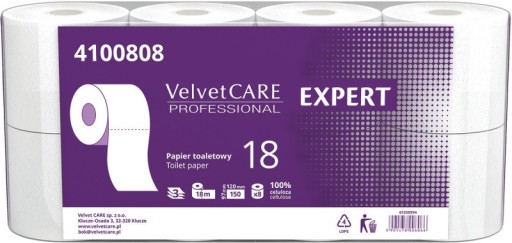 VELVET Expert celulózový toaletný papier 3-vrstvový 8 kotúčov biely