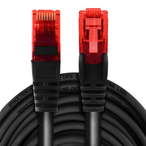 Kábel RJ45 CAT 6 U/UTP AWG24, čierny, 10 m