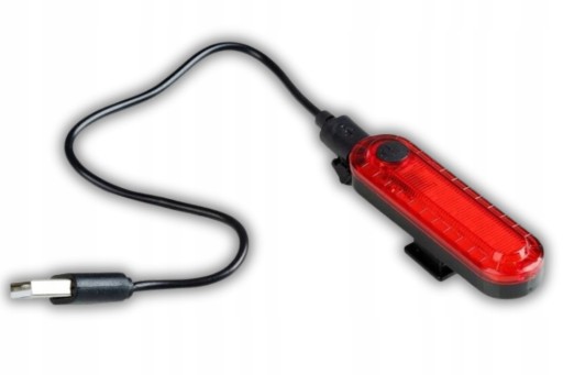 BICYKEL ZADNÁ LAMPA LED 50lm USB 4 REŽIMY SVETLOVKA VODEODOLNÁ VÝKONNÁ