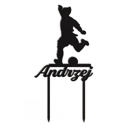 čierny topper futbal 3 ozdoba na tortu meno