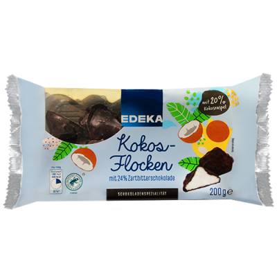 Edeka Kokosové guličky poliate tmavou čokoládou