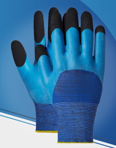 Latexové pracovné rukavice s dvojitou ochranou prstov CE ISO 9