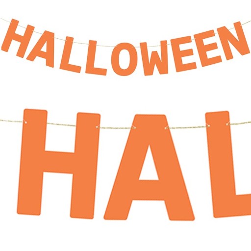 PANANER HALLOWEEN GALANDA, ORANŽOVÉ NÁPIS, DEKORÁCIA, 250 CM