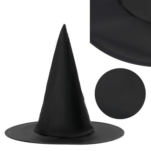ČARODEJNICKÝ KLOBÚK ČARODEJNICKÝ HALLOWEENSKÝ KOSTÝM ČIERNY DISPOSSIEM