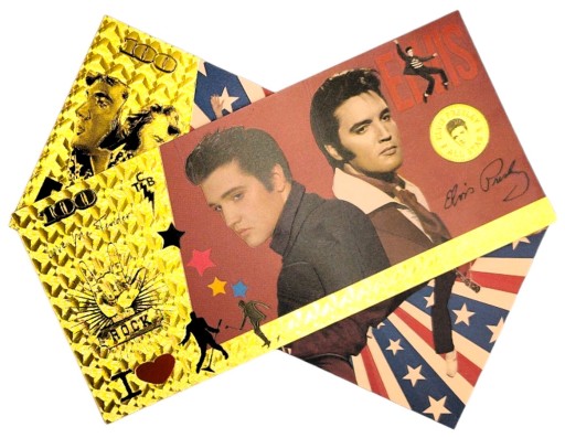 ELVIS PRESLEY Jedinečná pozlátená zberateľská bankovka