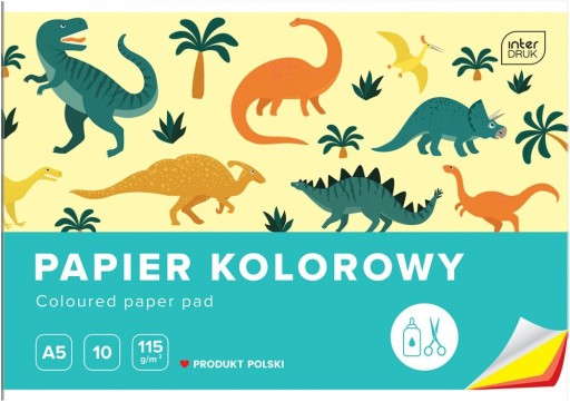 Zápisník farebných papierov A5 10ks 115g Výrezy x5
