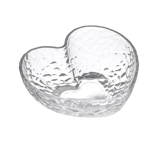 SRDCE SKLENENÁ MISKA NA ŠALÁT 11,8x4,7 CM