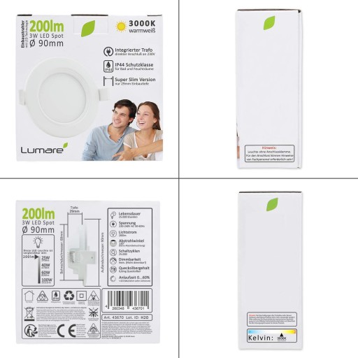 UPEVNENIE NA PANEL LED ZAPÚŠŤANÉ STROPNÉ LAMPA 4W 200LM TEPLÁ BIELA
