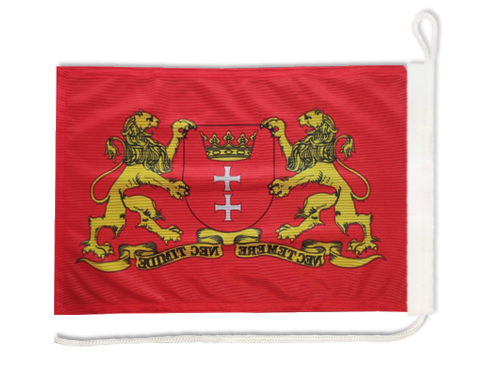 Vlajka GDAŃSK 2 LIONS na jachtu 30x40 cm Vlajka plachetnice