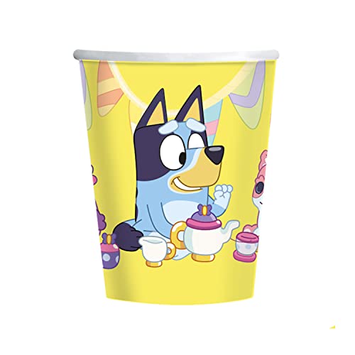 Modré papierové poháre 266ml, 8 ks.