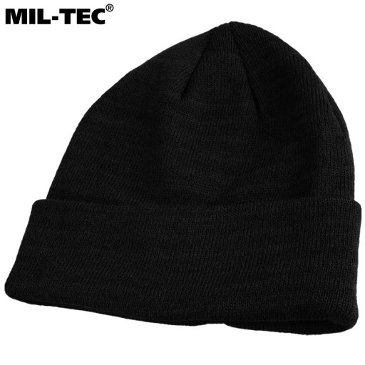 MIL-TEC ZIMNÁ ČIAPKA POLYACRYL TEPLÁ šiltovka ČIERNA