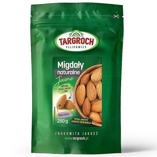 Celé prírodné svetlé orechové mandle 250 g Targroch
