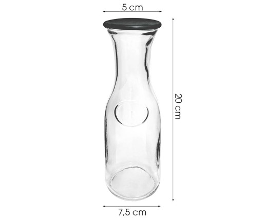 KARAFA 500ml na víno, vodu, džús, S viečkom, uzavretý, univerzálny pohár