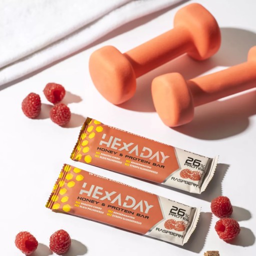 Malinová proteínová tyčinka HEXADAY