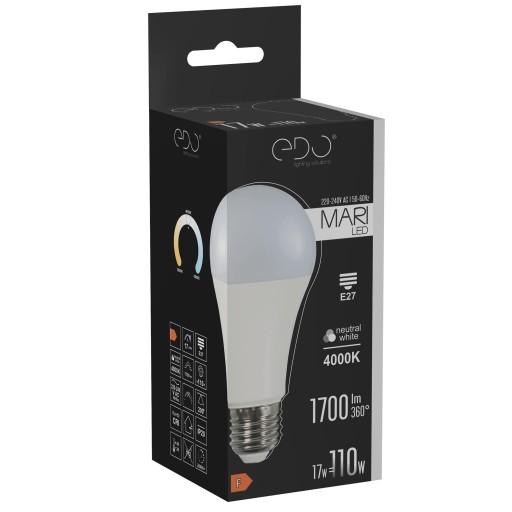 E27 A65 LED žiarovka 17W 4000K neutrál 1700lm EDO