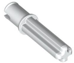 LEGO AXLE S ČEPOM 2L BIELE Č. 65249 - 2 KS.
