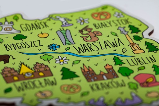 POĽSKO mapa Poľska TM18 Manipulation Board